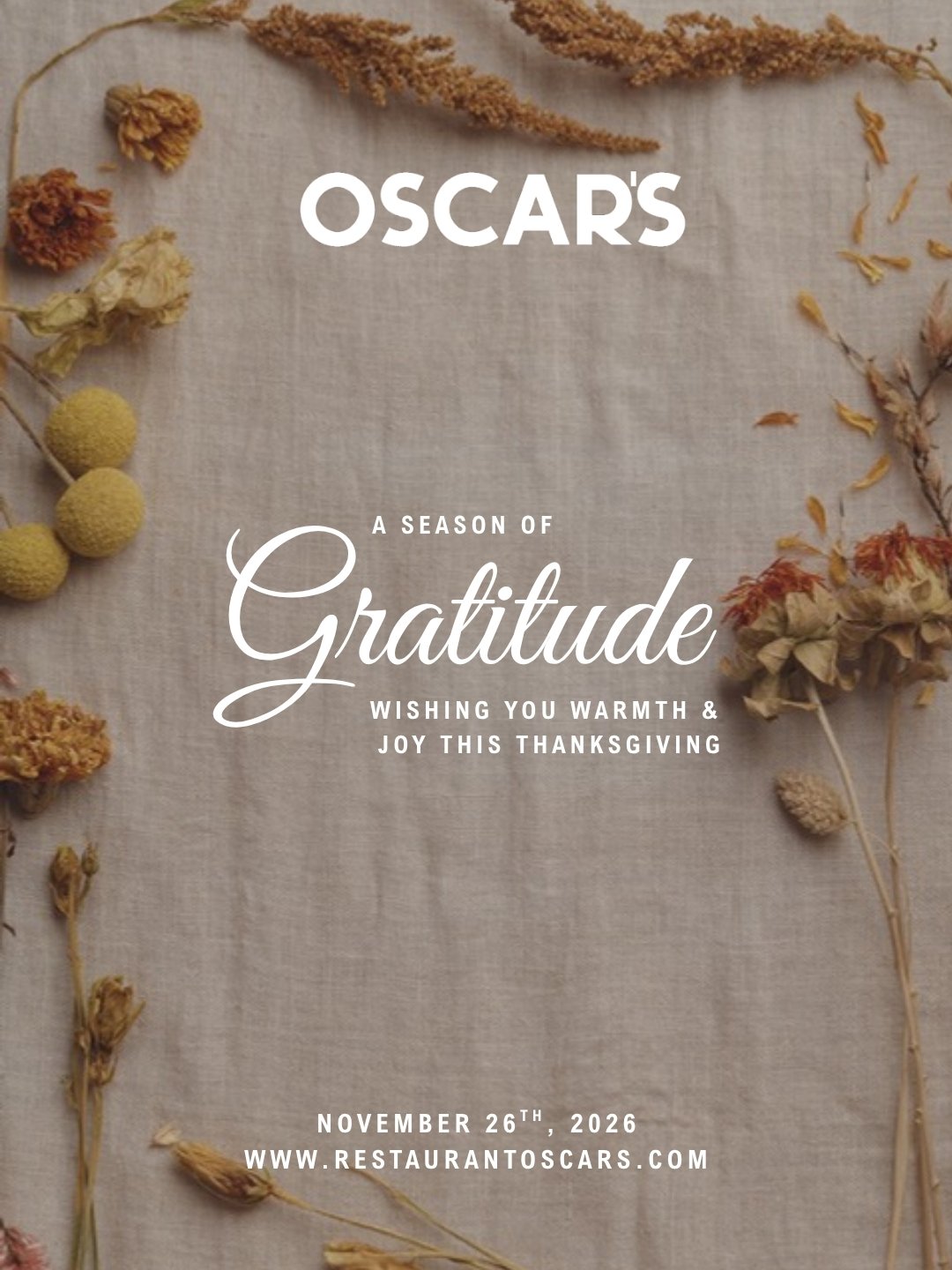 Thanksgiving 2026 Thanksgiving 2026 at Restaurant Oscars Puerto Vallarta – November 26th